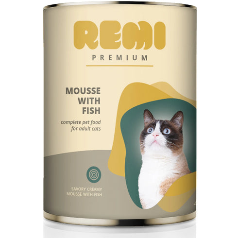 Hrana umeda pentru pisici Remi Premium Mousse Peste 400g